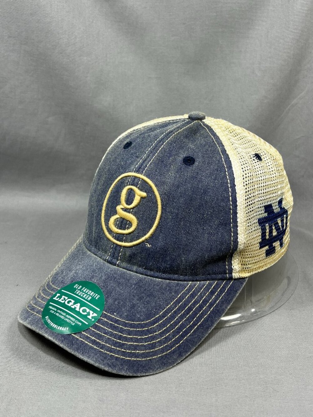Garth Brooks Concert Notre Dame Legacy Trucker Hat Blue Cream Snapback Dad Cap
